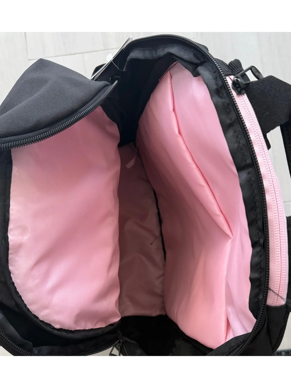 Champion Black Backpack with Pink Lining